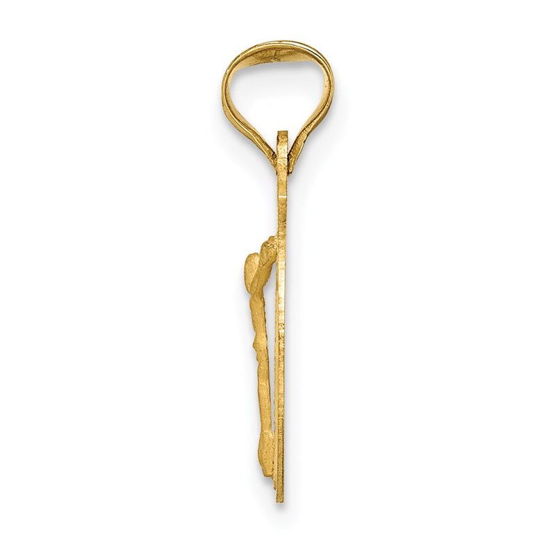 14K Yellow Gold Polished D/C Corpus Circle Pendant