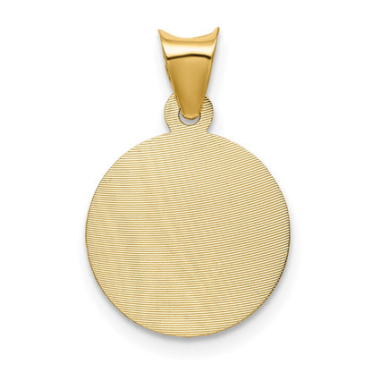 14K Yellow Gold Polished D/C Corpus Circle Pendant