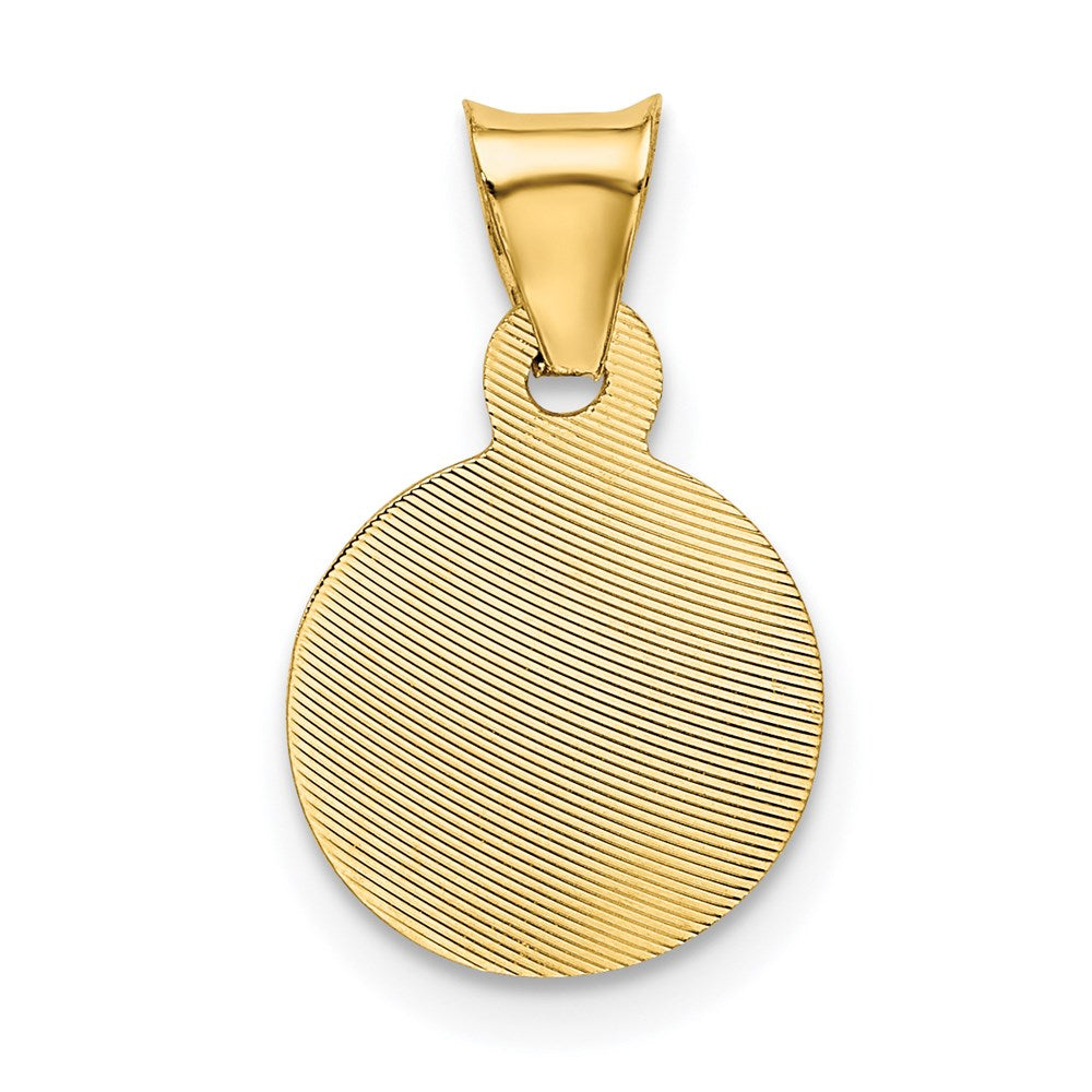 14K Yellow Gold Polished D/C Corpus Circle Pendant