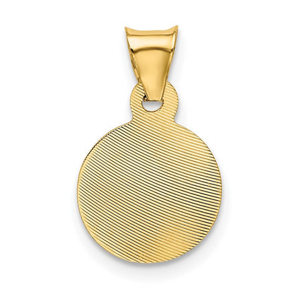 14K Yellow Gold Polished D/C Corpus Circle Pendant