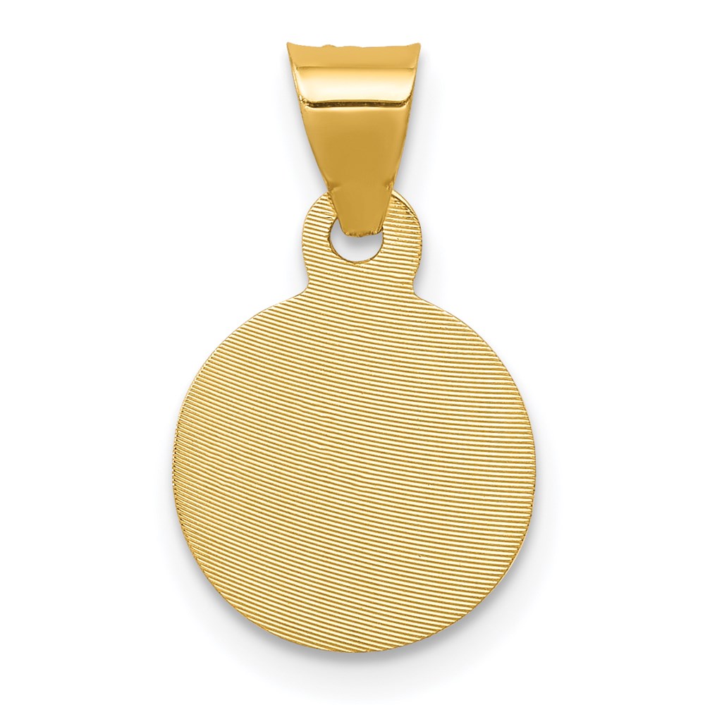 14K Yellow & Rhodium W/Rose And White D/C Corpus Circle Pendant