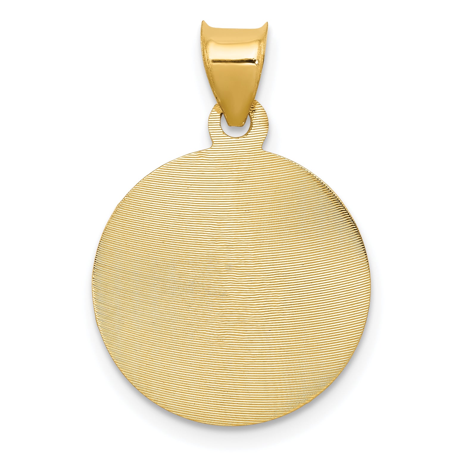 14K Yellow & Rhodium W/Rose And White D/C Corpus Circle Pendant