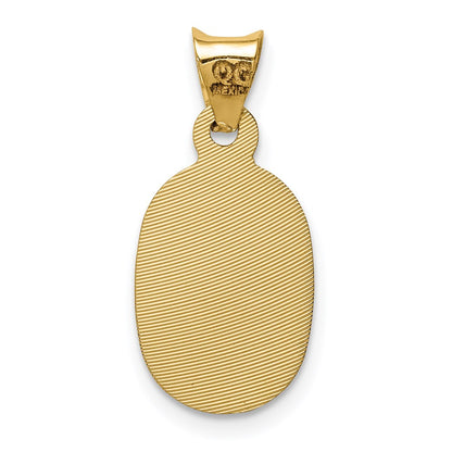 14K Yellow & Rhodium W/Rhodium D/C Lady Of Guadalupe Oval Pendant