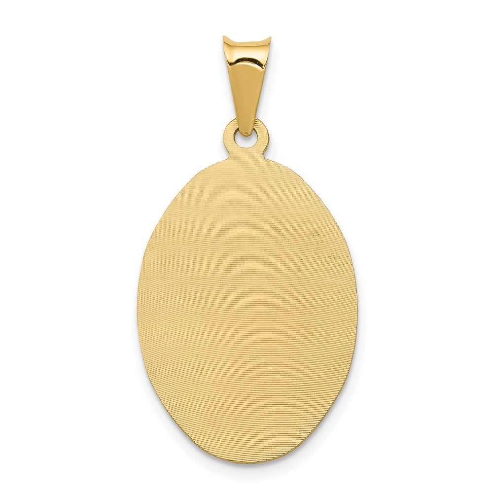 14k Yellow & Rhodium Gold w/Rhodium D/C Lady Of Guadalupe Oval Pendant
