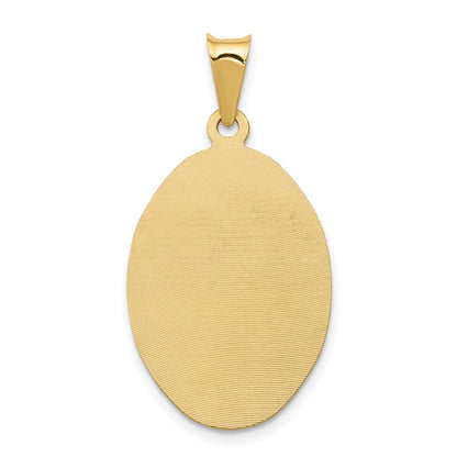 14k Yellow & Rhodium Gold w/Rhodium D/C Lady Of Guadalupe Oval Pendant