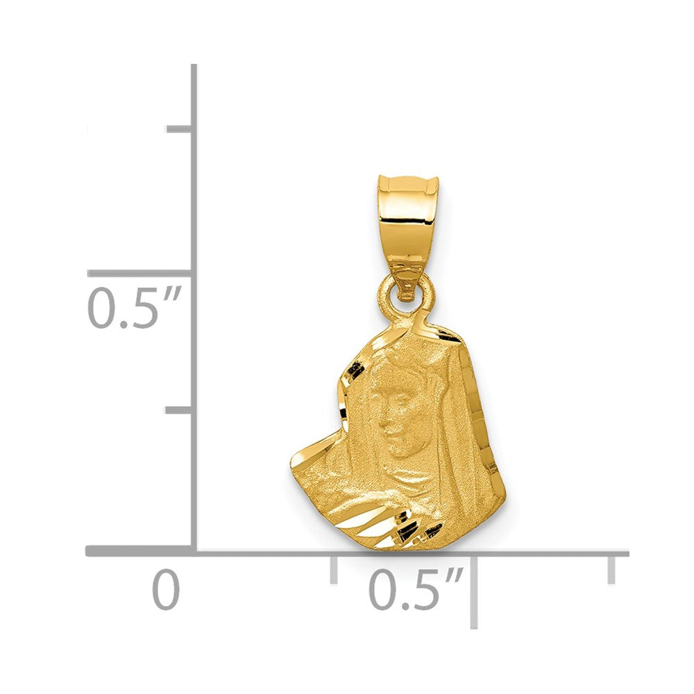 14K Yellow Gold Satin D/C Mary Pendant