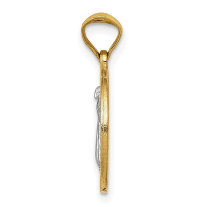 14K Yellow & Rhodium With Circle St. Benedict Medal Pendant