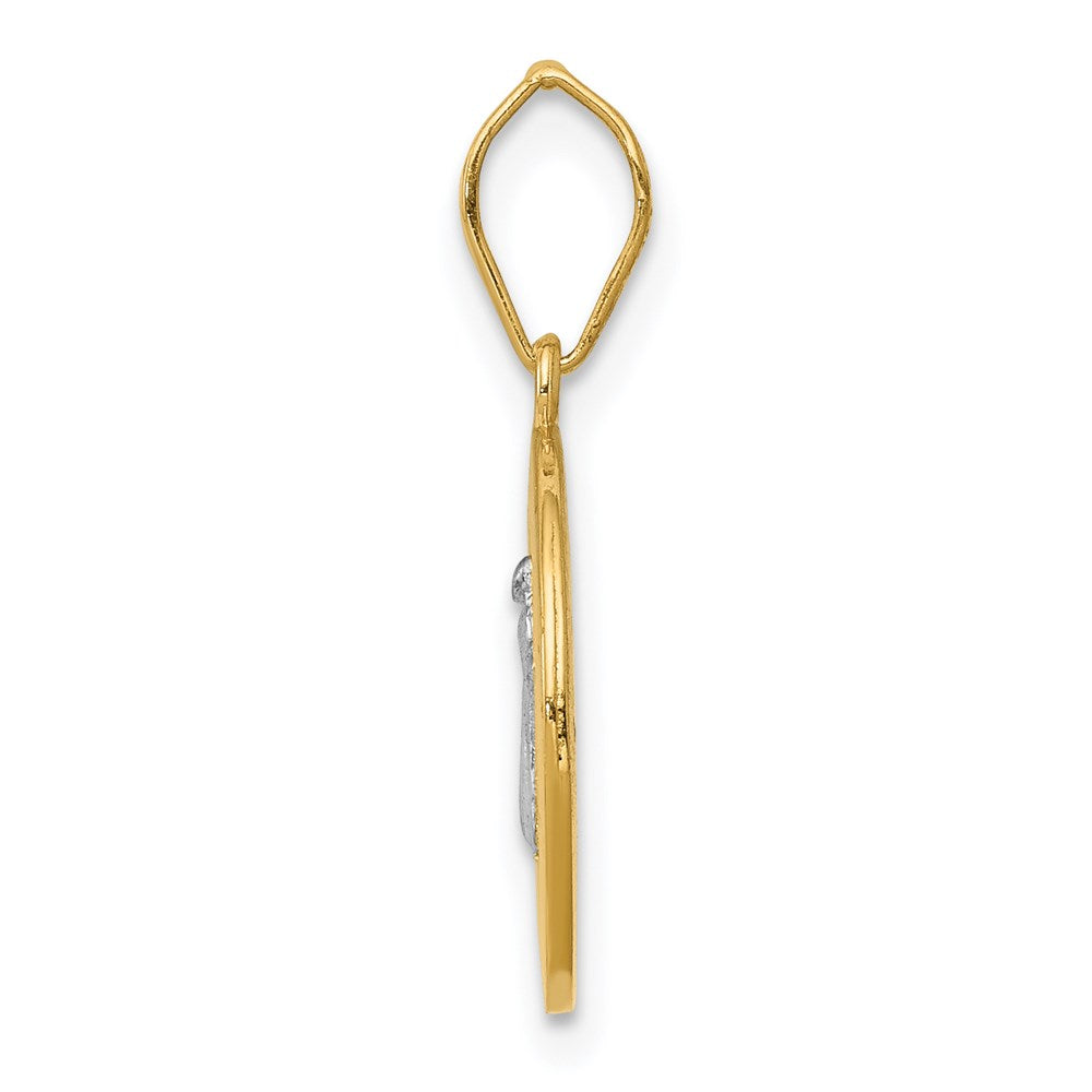 14K Yellow & Rhodium With Circle St. Benedict Medal Pendant
