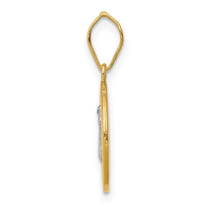 14K Yellow & Rhodium With Circle St. Benedict Medal Pendant