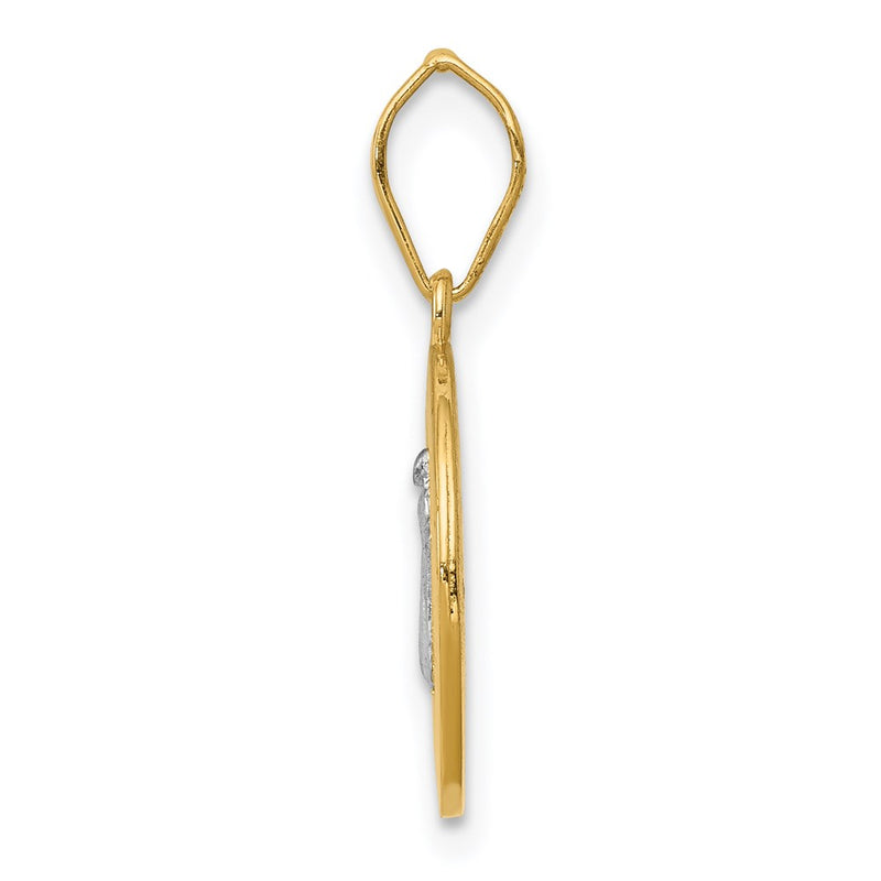 14K Yellow & Rhodium With Circle St. Benedict Medal Pendant