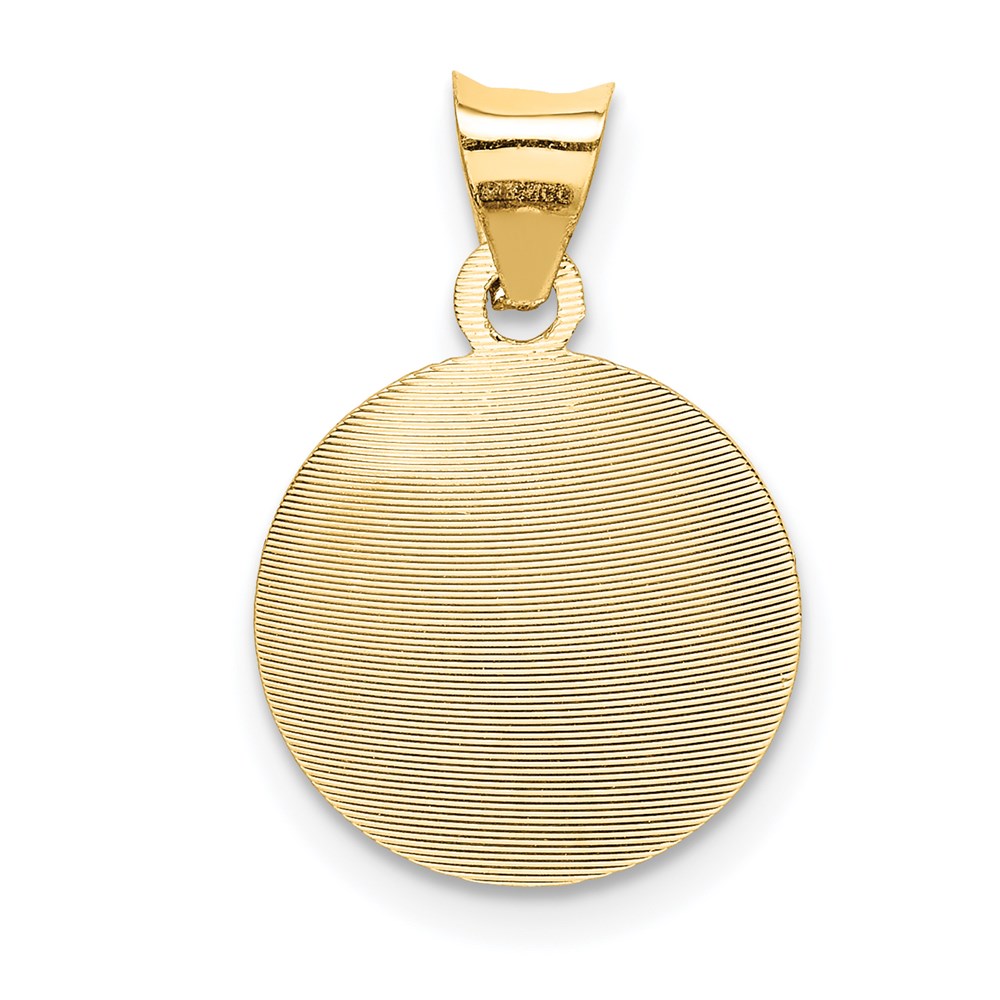 14K Yellow & Rhodium W/Rose And White D/C Baptism Pendant