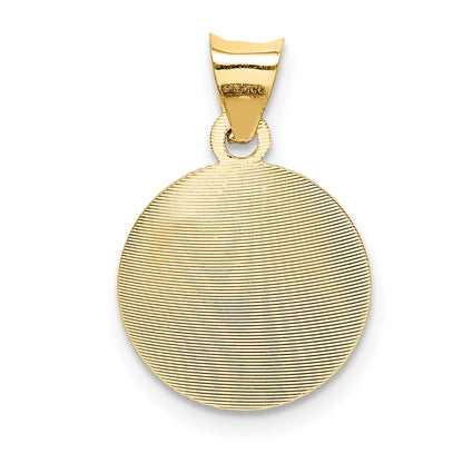14K Yellow & Rhodium W/Rose And White D/C Baptism Pendant