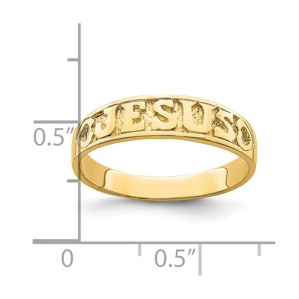 14K Yellow Gold Polished Jesus Hearts Ring