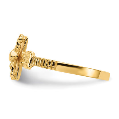 14K Yellow Gold Polished Jesus Band Ring