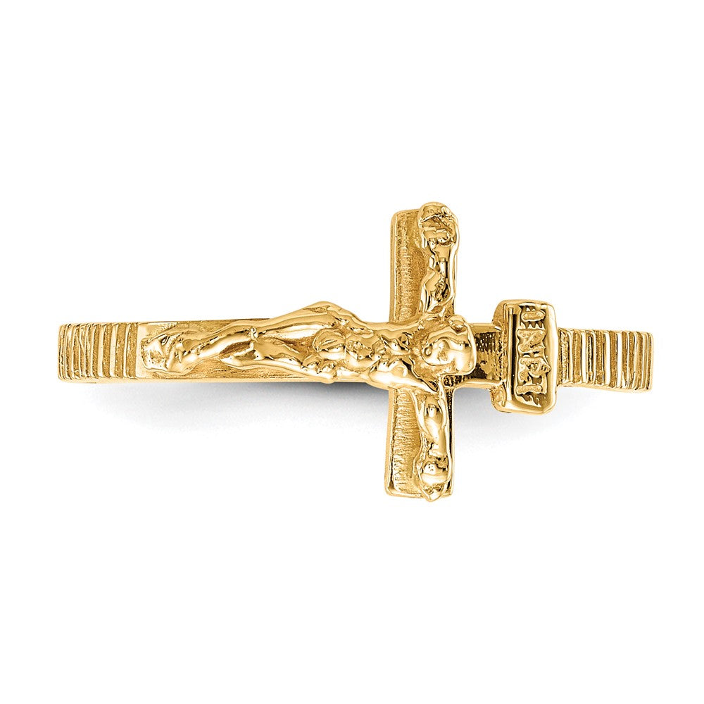14K Yellow Gold Polished Jesus Band Ring