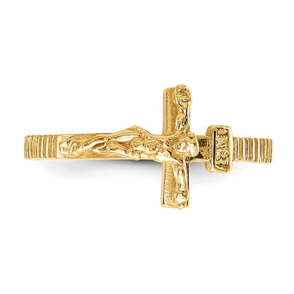 14K Yellow Gold Polished Jesus Band Ring
