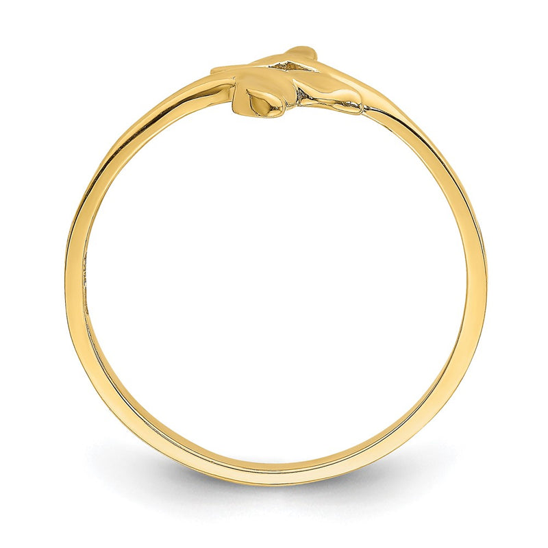 14K Yellow Gold Polished Double Whale Tail Ring