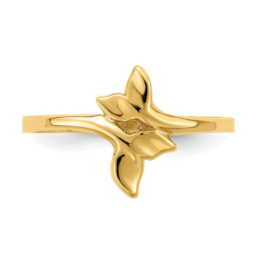 14K Yellow Gold Polished Double Whale Tail Ring