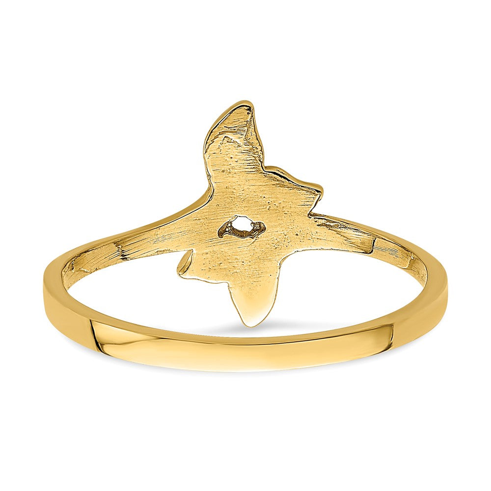 14K Yellow Gold Polished Double Whale Tail Ring