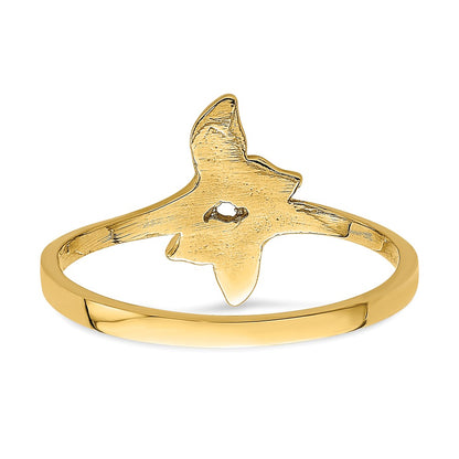 14K Yellow Gold Polished Double Whale Tail Ring
