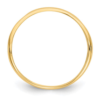 14K Yellow Gold Polished Double Wave Fashion Thumb Ring