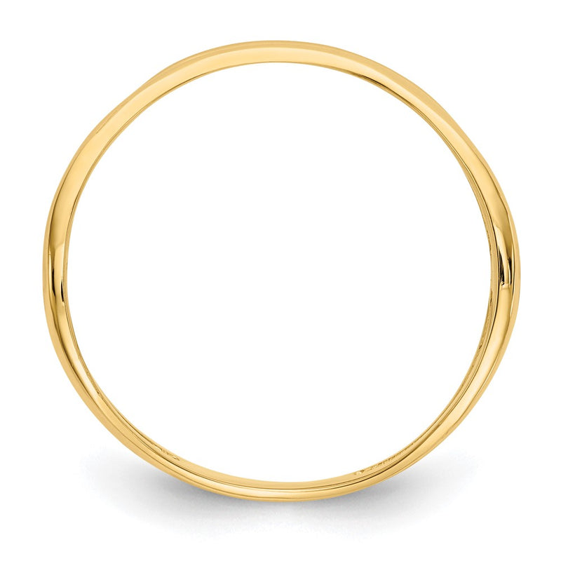 14K Yellow Gold Polished Double Wave Fashion Thumb Ring