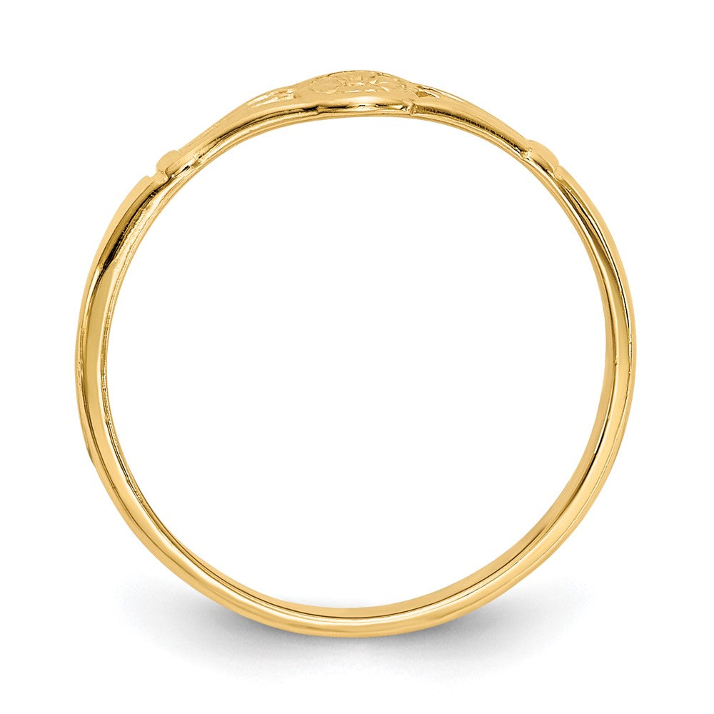 14K Yellow Gold Polished Oval Baby Ring