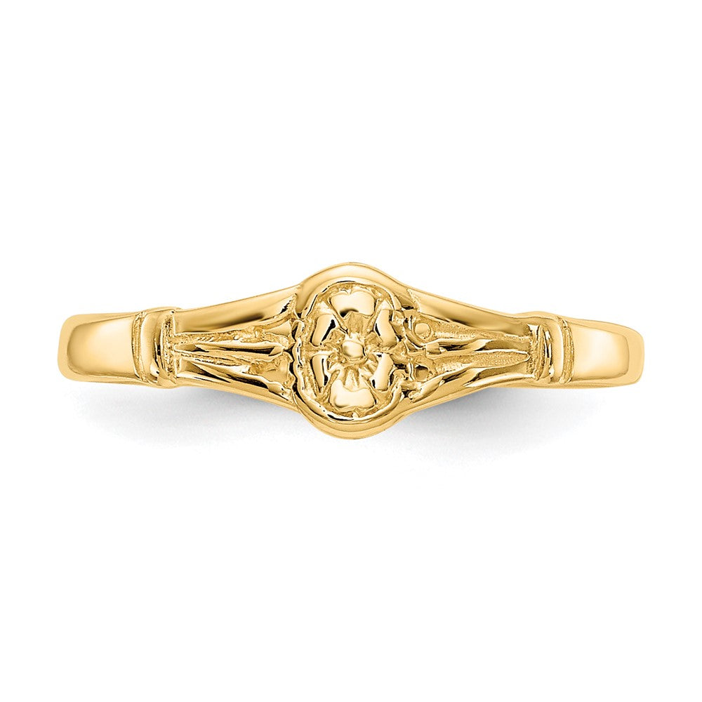14K Yellow Gold Polished Oval Baby Ring