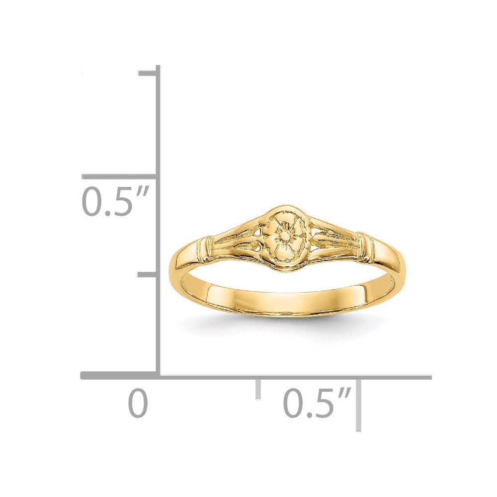 14K Yellow Gold Polished Oval Baby Ring