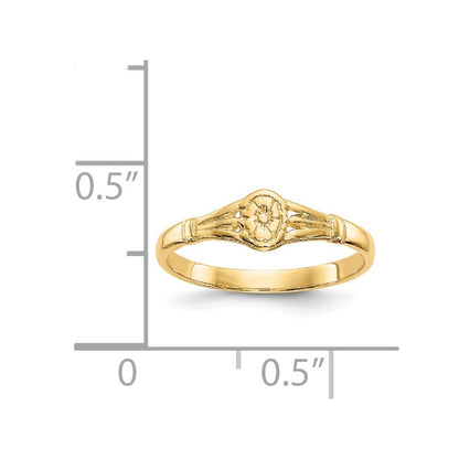 14K Yellow Gold Polished Oval Baby Ring