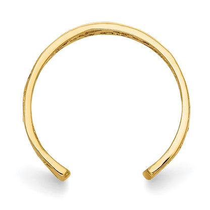 14K Yellow Gold Polished And Diamond-Cut Toe Ring