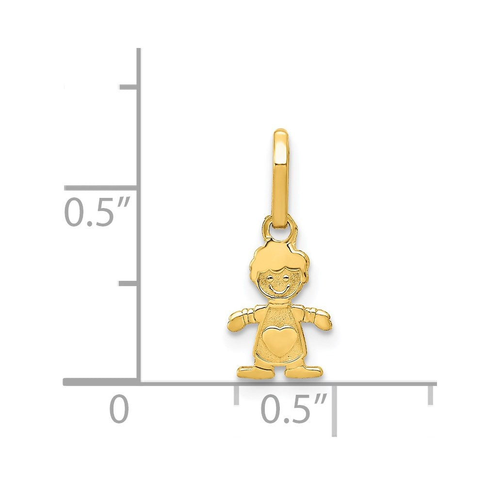 14K Yellow Gold Polished Little Boy Pendant