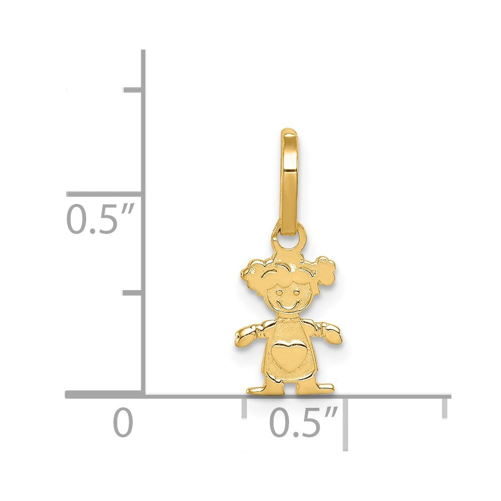14K Yellow Gold Polished Little Girl Pendant
