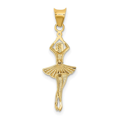 14K Yellow & Rhodium W/Rhodium Polished Moveable Dancer Pendant