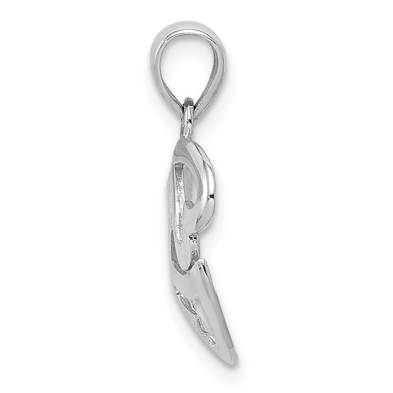 14K White Gold Polished Cut-Out 3-Heart Pendant