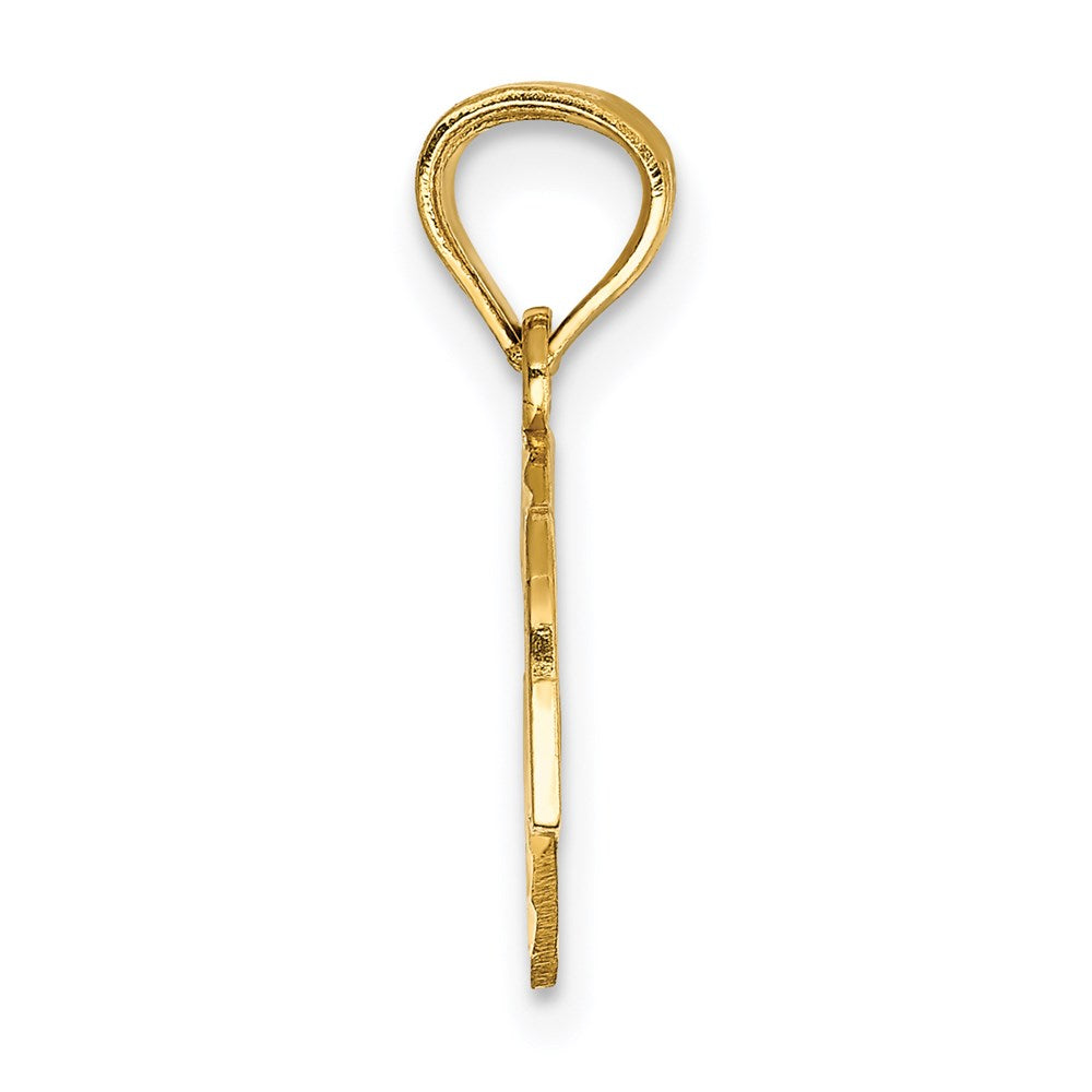 14K Yellow Gold Diamond-Cut Break Apart Best Friend Heart Pendant