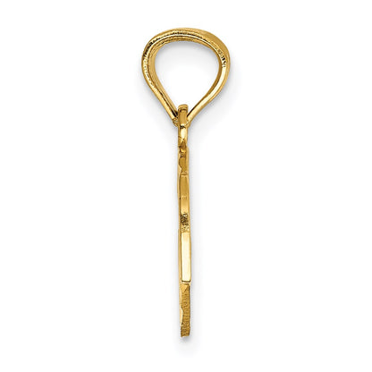 14K Yellow Gold Diamond-Cut Break Apart Best Friend Heart Pendant