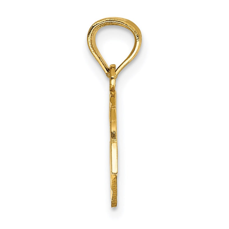 14K Yellow Gold Diamond-Cut Break Apart Best Friend Heart Pendant