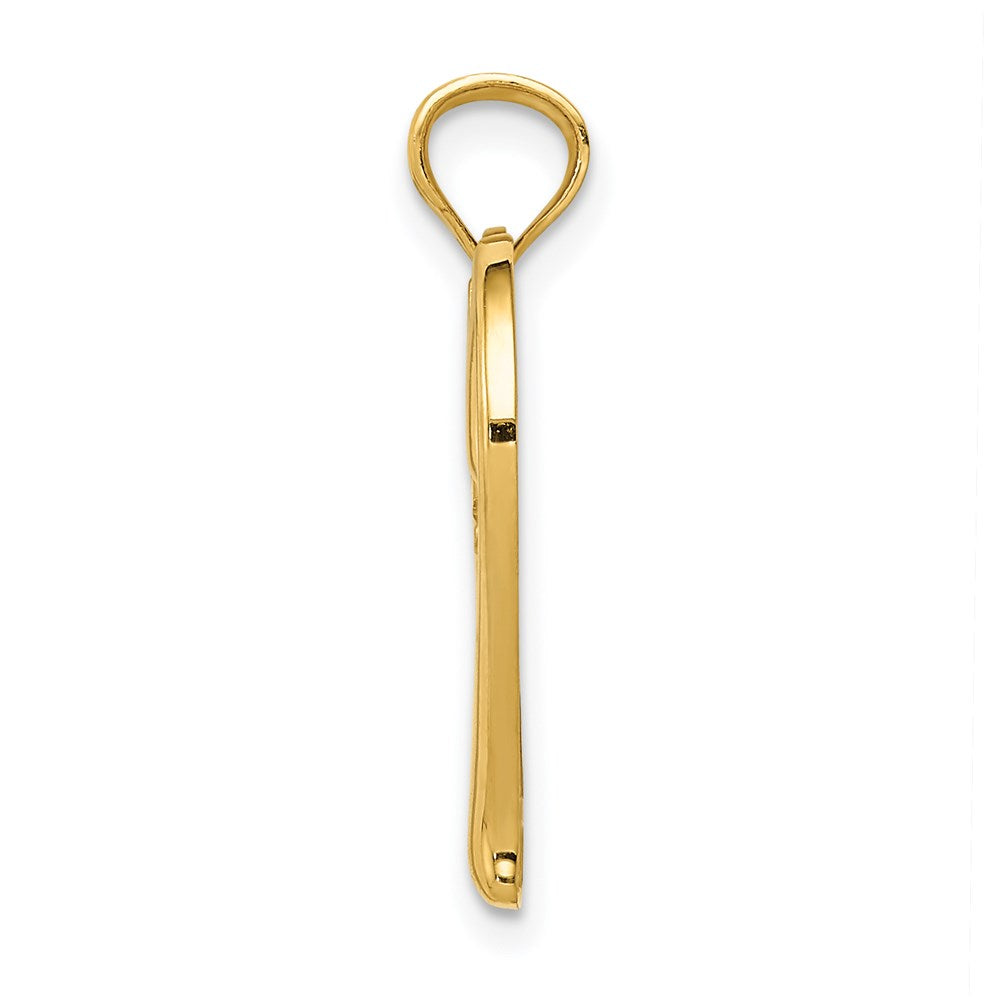 14K Yellow Gold Polished Mom In Heart W/Infinity Symbol Pendant
