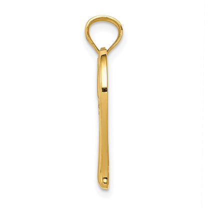 14K Yellow Gold Polished Mom In Heart W/Infinity Symbol Pendant