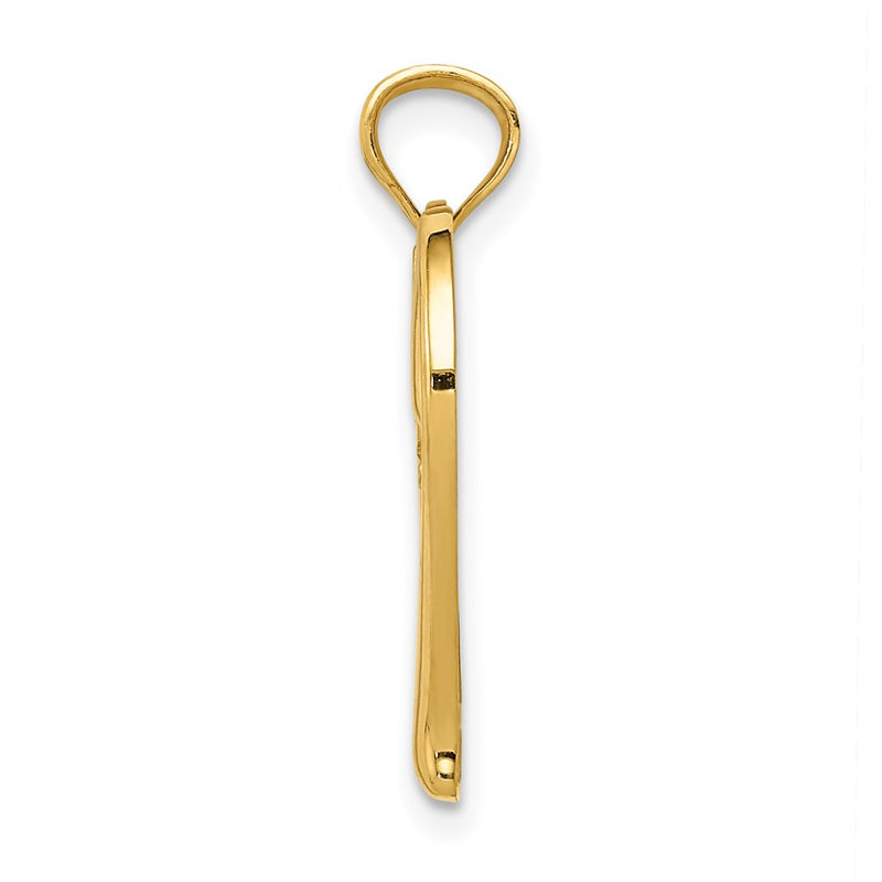 14K Yellow Gold Polished Mom In Heart W/Infinity Symbol Pendant