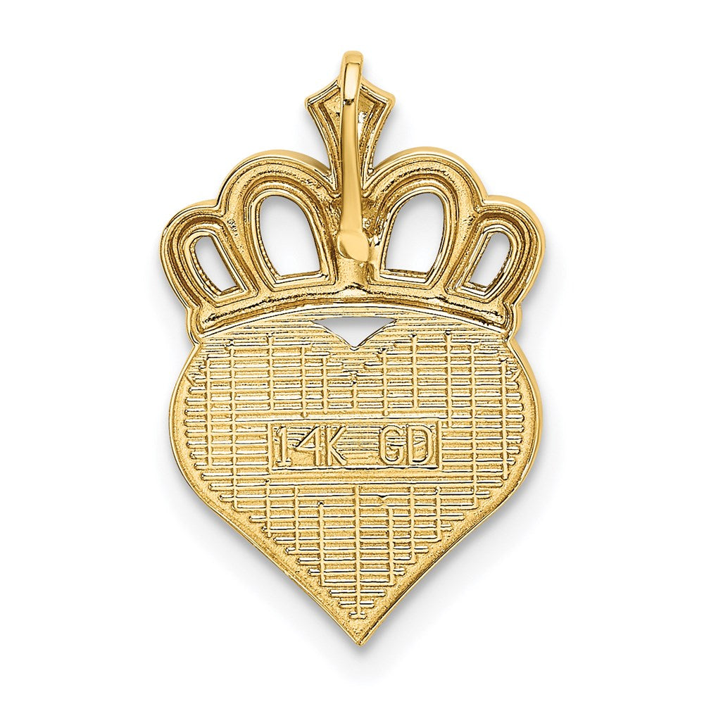 14K Yellow & Rhodium W/White Polished Daddy'S Little Girl Heart Chain Slide