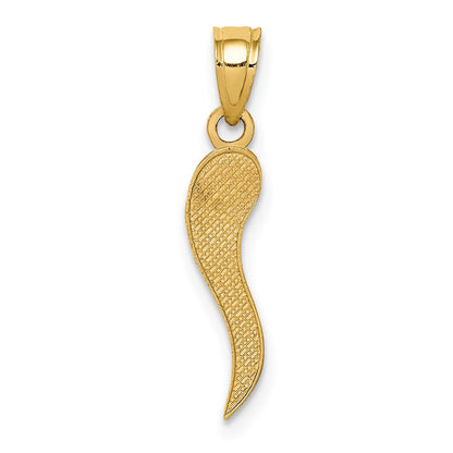 14K Yellow Gold Italian Horn Pendant