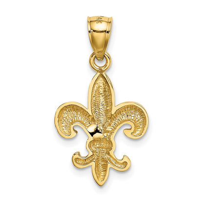 14K Yellow Gold Polished Fleur De Lis Pendant