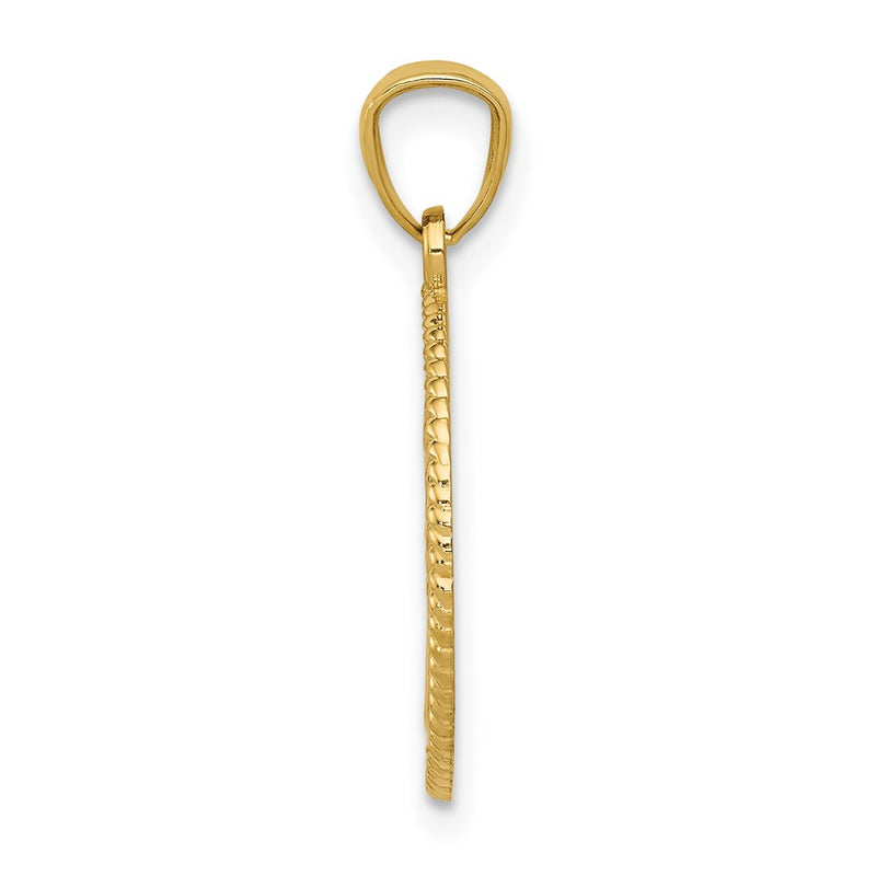 14K Yellow Gold Polished Tree Of Life In Round Pendant