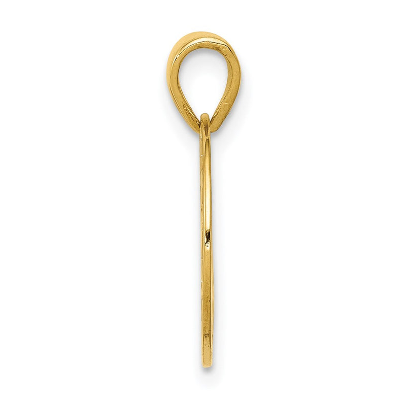 14K Yellow Gold Polished Tree In Circle Pendant