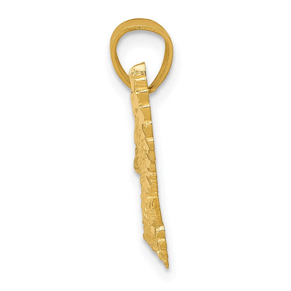 14K Yellow Gold Diamond-Cut Eagle Pendant
