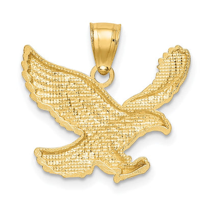 14K Yellow Gold Diamond-Cut Eagle Pendant