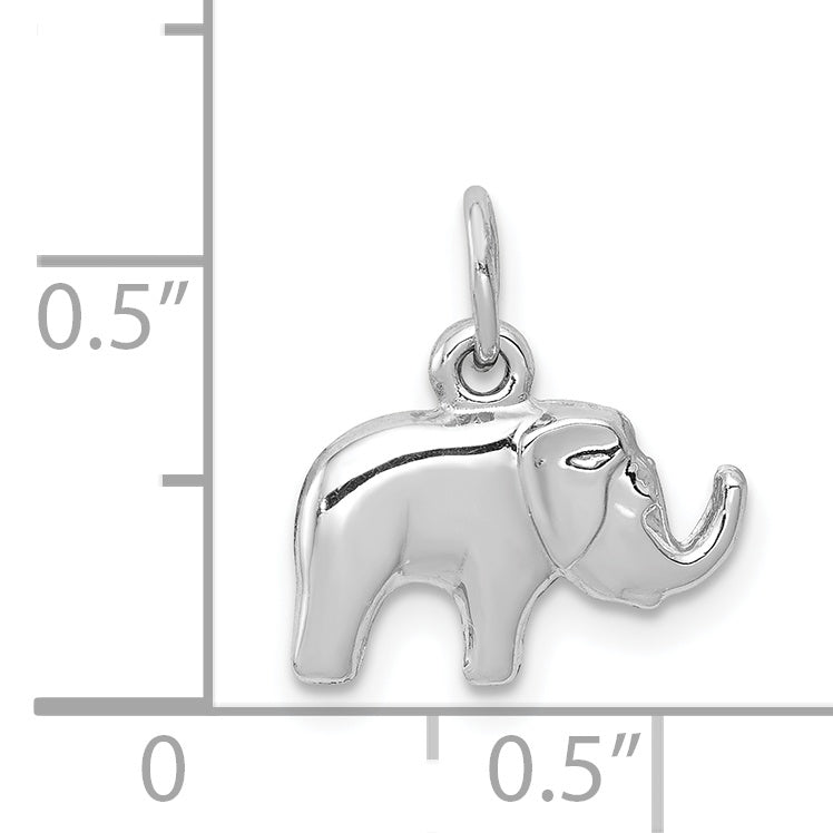 14K White Gold Elephant Charm