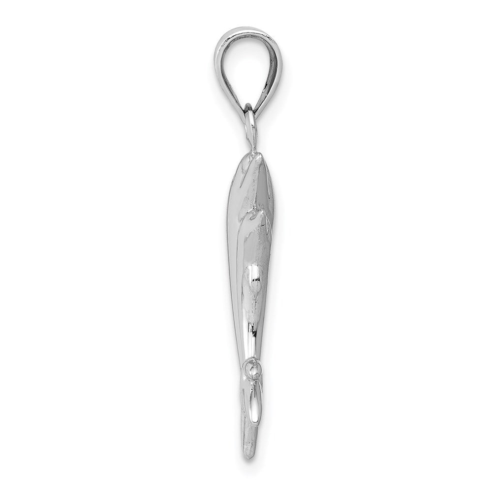 14K White Gold Dolphin Pair Pendant